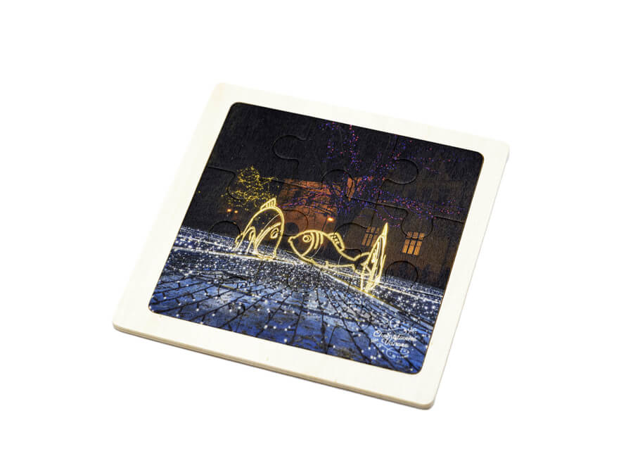 Drevené puzzle s potlačou - UV tlač;Dřevěné puzzle s potiskem - UV tisk