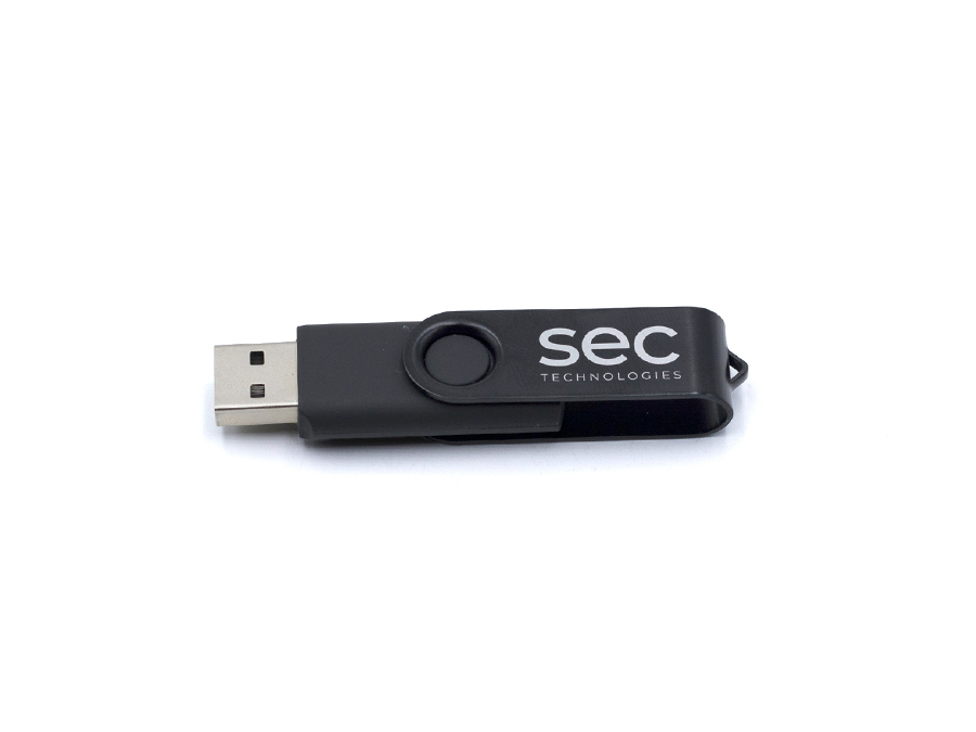 usb kľúč s potlačou loga sec; usb klíč s potiskem loga sec