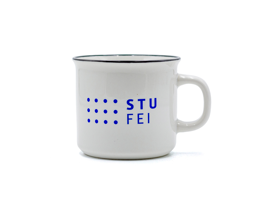 hrnček s výpalom loga STU FEI;hrnek s výpalem loga STU FEI