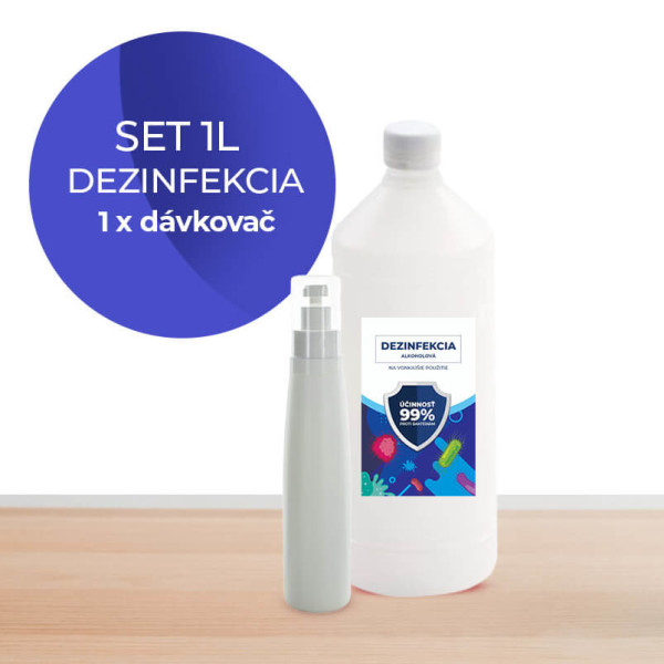 Set mit 1 l Flaschen Alkoholdesinfektionsmittel mit 200 ml Spender
