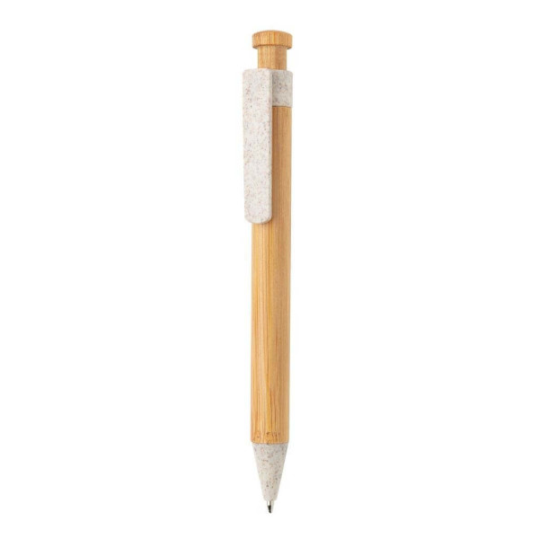Bambus Stift mit Wheatstraw-Clip, grün