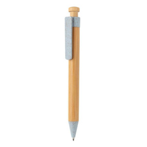 Bambus Stift mit Wheatstraw-Clip, grün - Reklamnepredmety