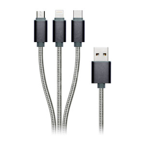 USB LADEKABEL MIT LIGHTNING, USB MICRO UND TYPE-C USB-STECKER - Reklamnepredmety