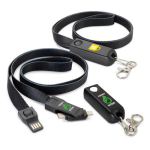 3-IN-1-NETZKABEL MIT SCHLÜSSELBAND - Reklamnepredmety