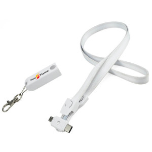 3-IN-1-NETZKABEL MIT SCHLÜSSELBAND - Reklamnepredmety