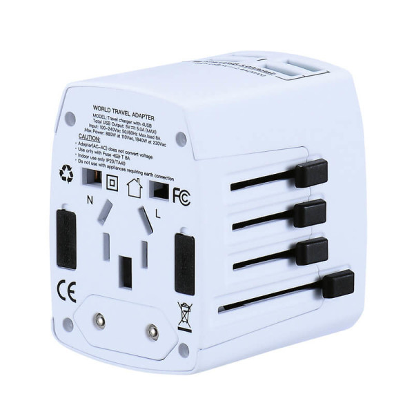 REISEADAPTER MIT 4 USB-SCHNITTSTELLEN