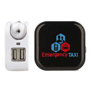 2 IN 1 - ZUSAMMENKLAPPBARER USB AUTOADAPTER UND NETZADAPTER - Reklamnepredmety