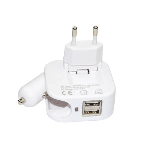 2 IN 1 - ZUSAMMENKLAPPBARER USB AUTOADAPTER UND NETZADAPTER - Reklamnepredmety