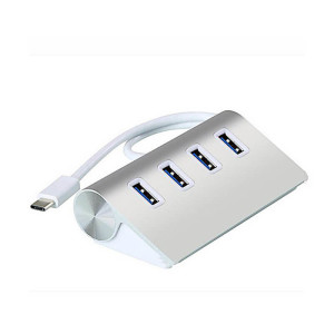 ALUMINIUM USB-HUB 3.0, 4 SCHNITTSTELLEN, TYPE-C ANSCHLUSS - Reklamnepredmety