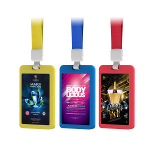 PRAKTISCHE POWER BANK (MOBILES LADEGERÄT) MIT LANYARD UND LED BELEUCHTUNG DER VISITENKARTE, 1000-6000 mAh - Reklamnepredmety