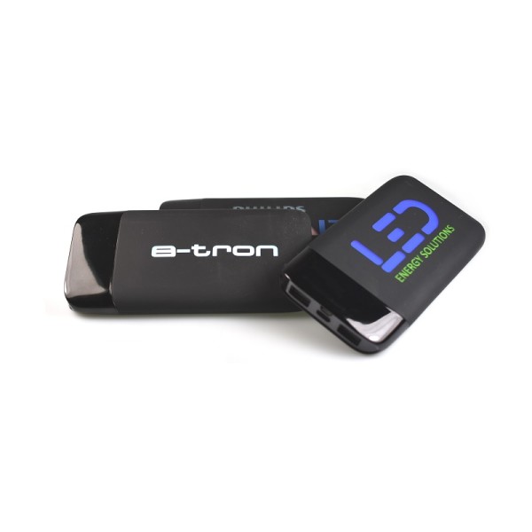 „SHAKE-ME“ ELEGANTE DUALE POWER BANK MIT HOHER KAPAZITÄT UND LED-LOGO, 4000 / 6000 / 8000 MAH