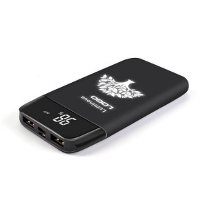 "SHAKE-ME" ELEGANTE DUALE POWER BANK MIT HOHER KAPAZITÄT UND EINEM LED-LOGO, DAS DURCH BEWEGUNG AUFLEUCHTET, 8000 MAH - Reklamnepredmety
