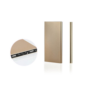 DUALE SLIM-POWER BANK MIT METALLGEHÄUSE (MOBILES LADEGERÄT) MIT LED-LEUCHTE, 8000 mAh - Reklamnepredmety