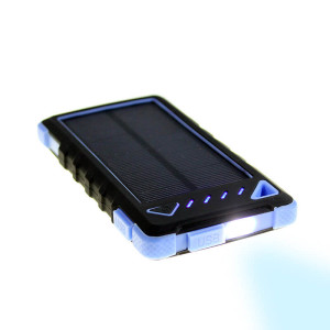 DUALE OUTDOOR SOLAR-POWER BANK (MOBILES LADEGERÄT) MIT LED-LEUCHTE, 8000 mAh - Reklamnepredmety
