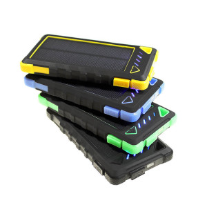 DUALE OUTDOOR SOLAR-POWER BANK (MOBILES LADEGERÄT) MIT LED-LEUCHTE, 8000 mAh - Reklamnepredmety