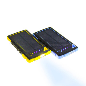 DUALE OUTDOOR SOLAR-POWER BANK (MOBILES LADEGERÄT) MIT LED-LEUCHTE, 8000 mAh - Reklamnepredmety