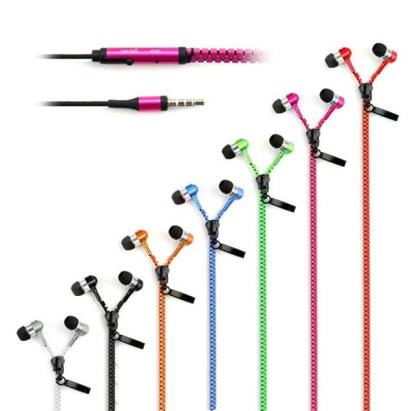 HANDSFREE IN-EAR-KOPFHÖRER MIT REISSVERSCHLUSS-KABEL