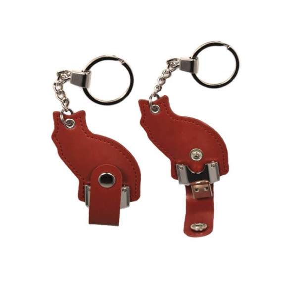 USB-STICK LEDER KATZE
