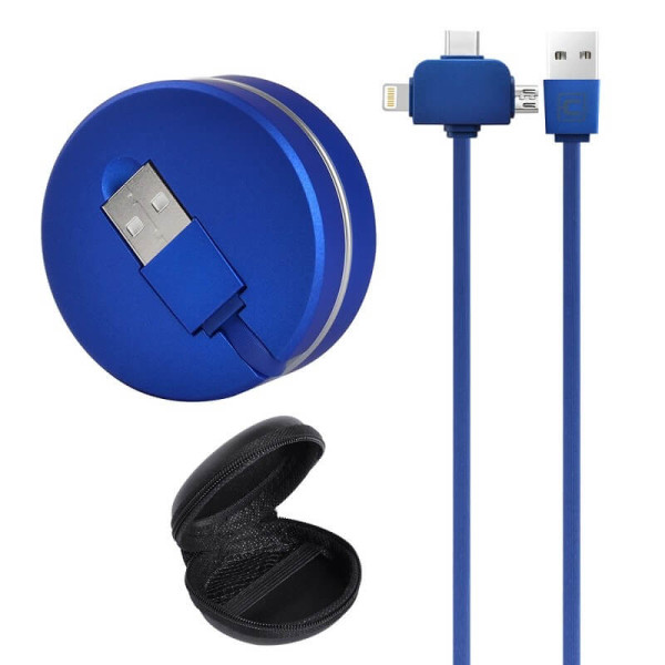 DATEN- UND LADEKABEL 3 IN 1 MIT WINDE