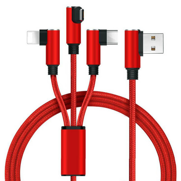 USB-LADEKABEL 3 IN 1 MIT „L“-ANSCHLÜSSEN