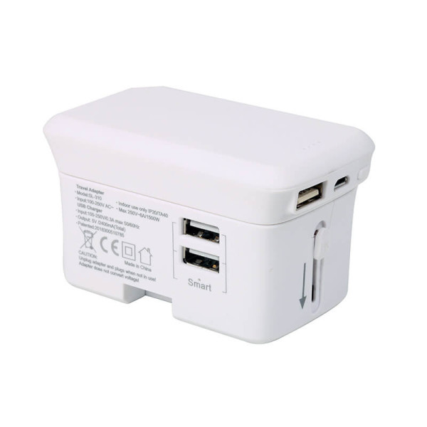 UNIVERSALER REISEADAPTERMIT POWER BANK 4000 / 5000 MAH