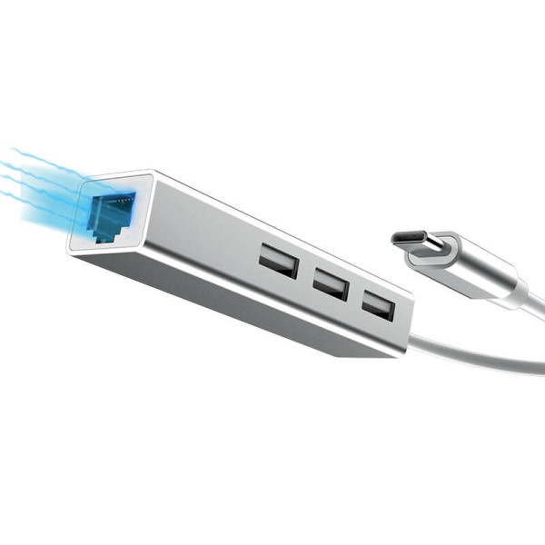 DATENHUB MIT 3 USB 3.0 UND RJ45 PORTS