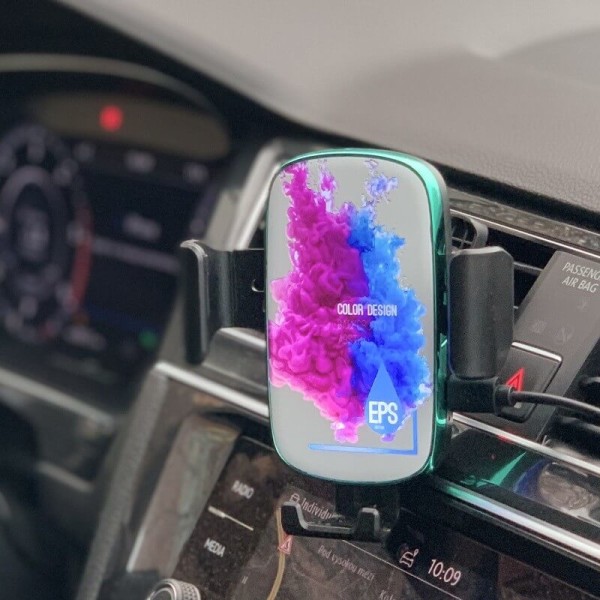 HANDYHALTERFÜR DAS AUTO, MIT LED-LOGO UND KABELLOSEM LADEGERÄT