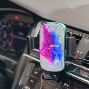 HANDYHALTERFÜR DAS AUTO, MIT LED-LOGO UND KABELLOSEM LADEGERÄT - Reklamnepredmety