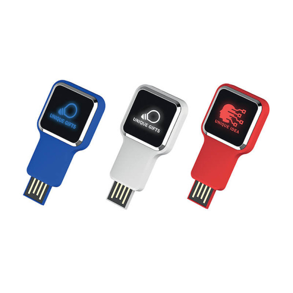 AUSZIEHBARER USB-STICK MIT LED-LOGO