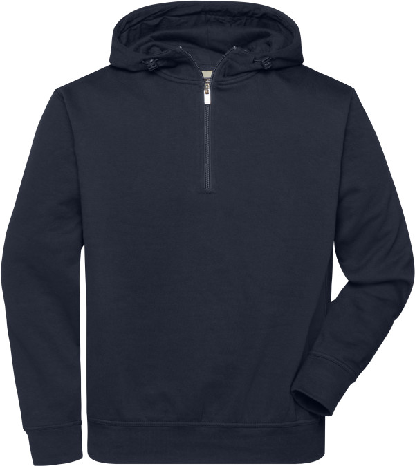 Bio Workwear Halfzip Kapuzen Sweater