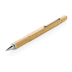 5-in-1 Bambus Tool-Stift, braun - Reklamnepredmety