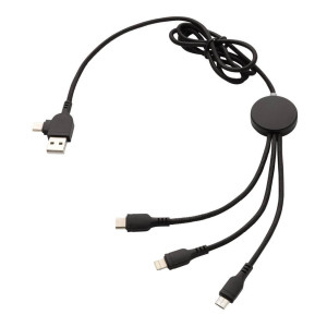 Light-Up Logo 6-in-1 Kabel, schwarz - Reklamnepredmety