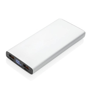 18W PD Powerbank mit 10.000 mAh aus Aluminium, silber - Reklamnepredmety