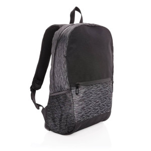 Reflektierender RPET Laptop-Rucksack mit AWARE™ Tracer, schw - Reklamnepredmety