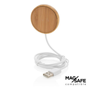 10W Bambus magnetischer Wireless Charger, braun - Reklamnepredmety
