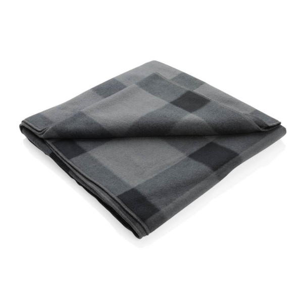 Weiche karierte Fleece-Decke, weiß
