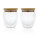 2-tlg Set Borosilikatgläser mit Bambusdeckel 250ml, transpar