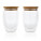 2-tlg Set Borosilikatgläser mit Bambusdeckel 350ml, transpar
