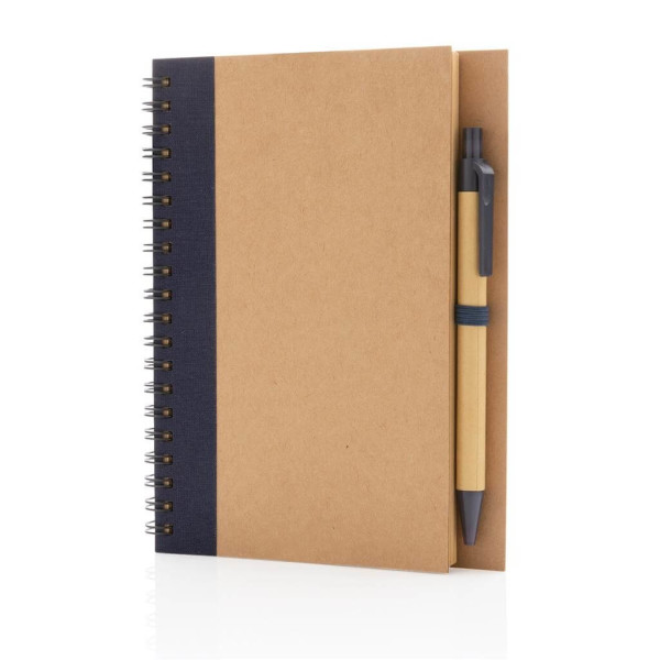 Kraft Spiral-Notizbuch mit Stift, grün