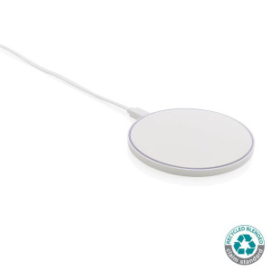 10W Wireless Charger aus RCS Standard recyceltem Kunststoff, - Reklamnepredmety