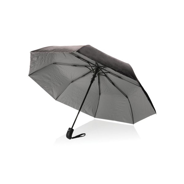 21" Impact AWARE™ RPET 190T Pongee Bi-Color Mini-Schirm, bla