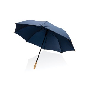 27" Impact AWARE™ RPET 190T Auto-Open Bambus-Schirm, navy bl - Reklamnepredmety