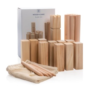 Kubb Wikingerschach-Spiel aus Holz, braun - Reklamnepredmety