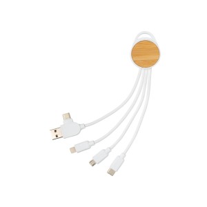 rundes Ontario 6-in-1 Kabel aus RCS recyceltem Kunststoff, w - Reklamnepredmety