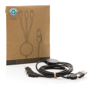 6-in-1 Kabel aus RCS recyceltem TPE und recyceltem Plastik, - Reklamnepredmety