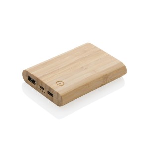 FSC® zertifizierte 5.000mAh Bambus-Powerbank, braun - Reklamnepredmety