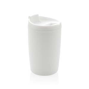 GRS recycelter PP-Becher mit Flip-Deckel, grün - Reklamnepredmety