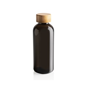 GRS rPET Flasche mit FSC Bambus-Deckel, blau - Reklamnepredmety