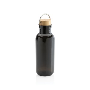 GRS rPET Flasche with FSC Bambusdeckel und Griff, blau - Reklamnepredmety