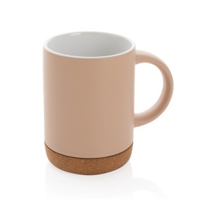 Keramikbecher mit Korkboden, braun - Reklamnepredmety